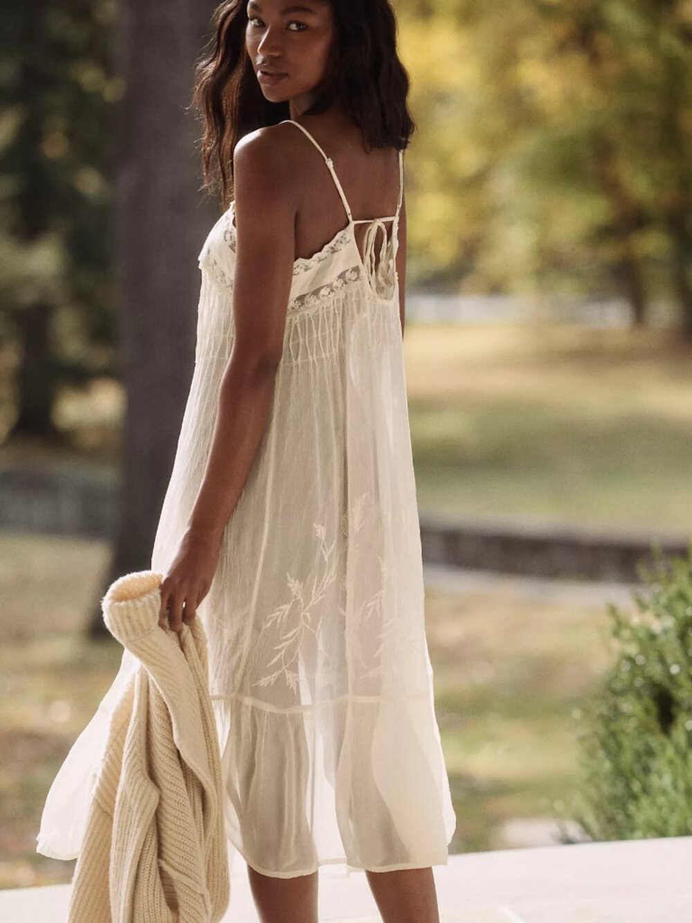 LyreBird Pleated Chiffon Midi Dress
